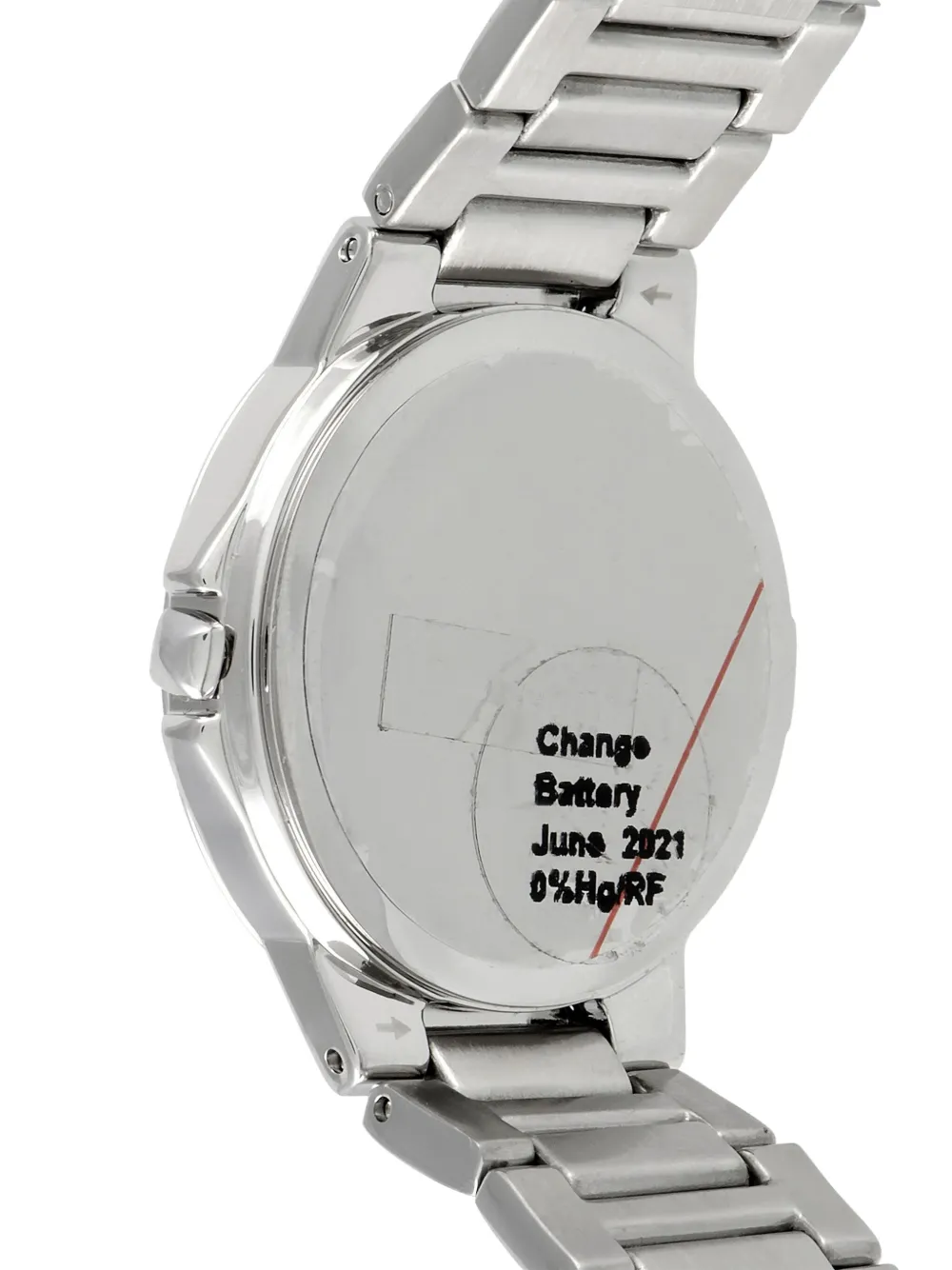 Pre-owned Rebecca Minkoff Cali Stainless Steel 34mm In White