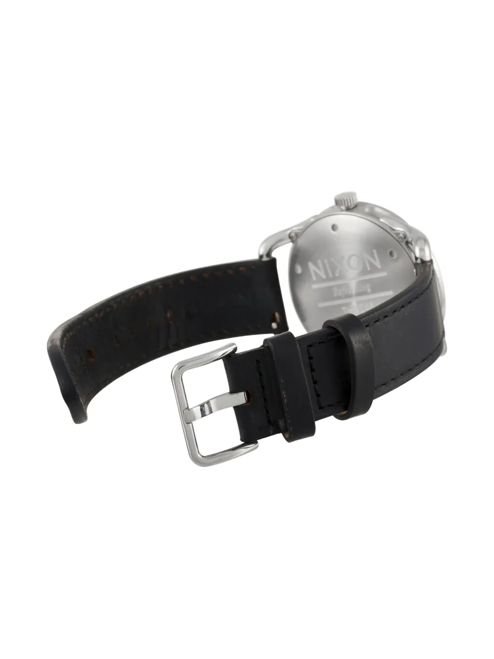 Pre-owned Nixon Leather 45mm In Black
