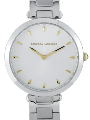 レベッカミンコフ レディース用腕時計 Rebecca Minkoff Moment 2200085 Silver Tone Snake Print Leather Wrap Watch REBECCA（腕時計）の通販