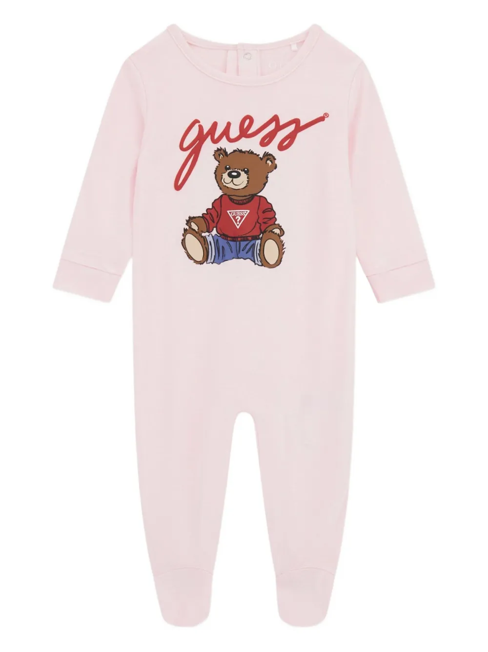 Guess kids Romper met teddybeerprint en hartdetail Roze