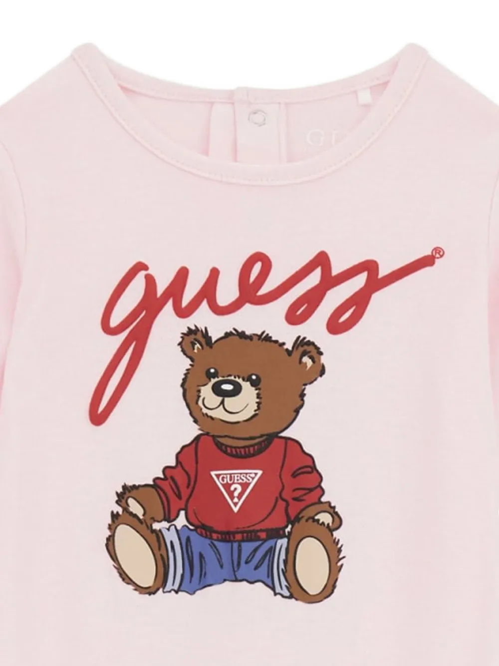 guess kids Romper met teddybeerprint en hartdetail Roze