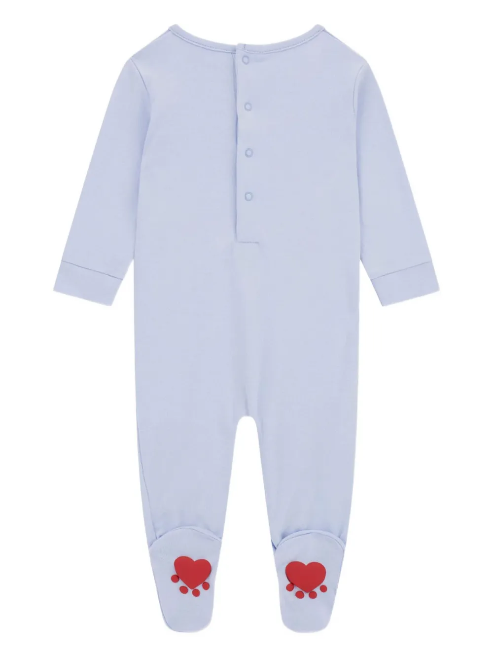 Guess kids teddy-print heart-appliqué babygrow - BLUE