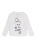 guess kids sequin-embellished long-sleeve top - White