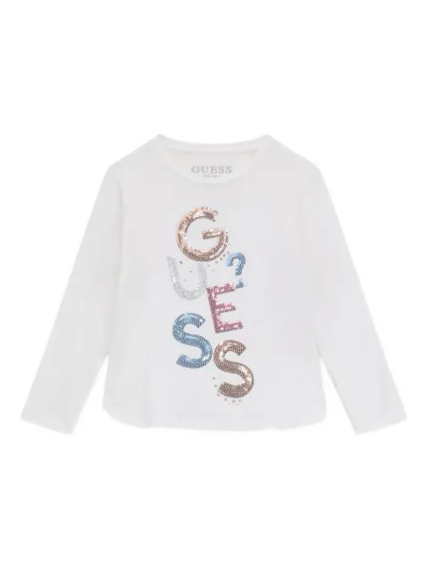 guess kids sequin-embellished long-sleeve top
