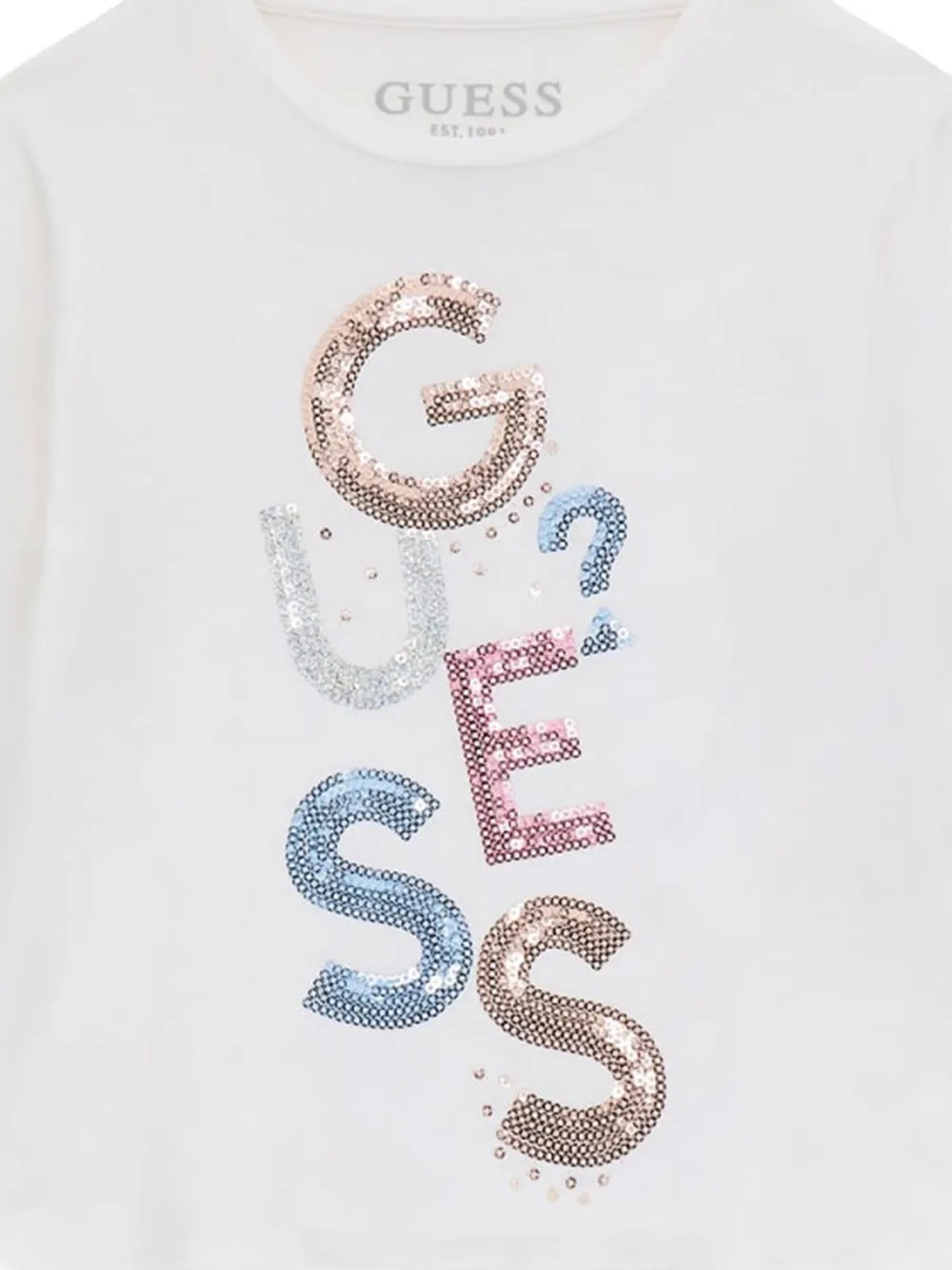 guess kids Top met pailletten Wit