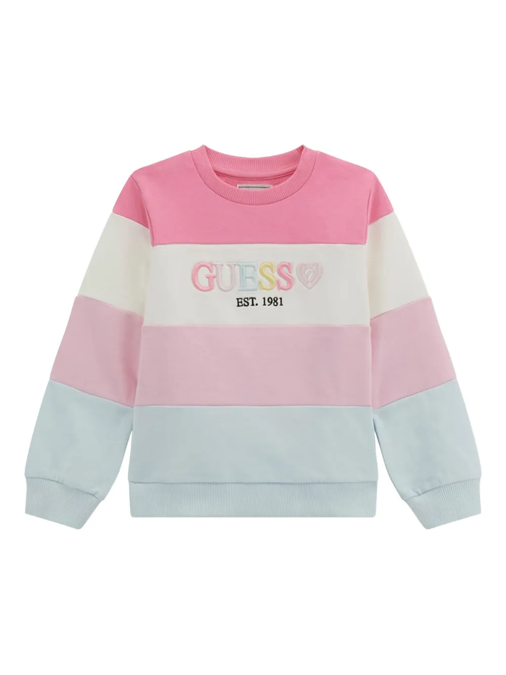Guess kids Sweater met geborduurd logo Roze