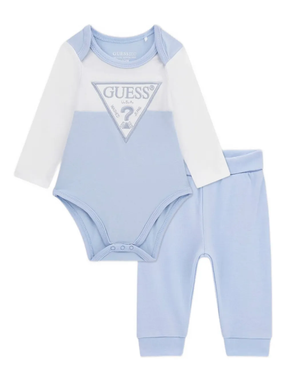 Guess kids Broek met geborduurd logo Blauw