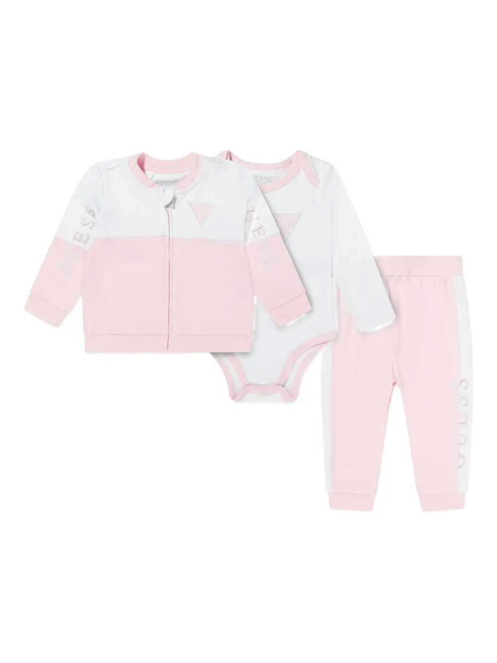 Guess kids logo-detail tracksuit (set of three) Roze