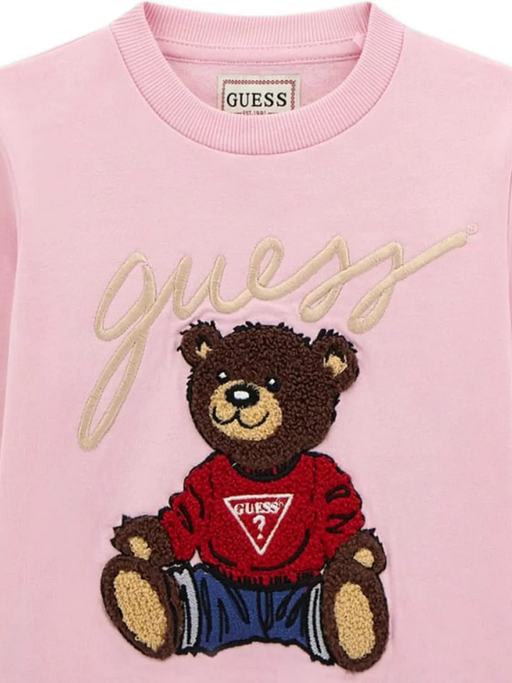 guess kids Sweater met geborduurde teddybeer Roze