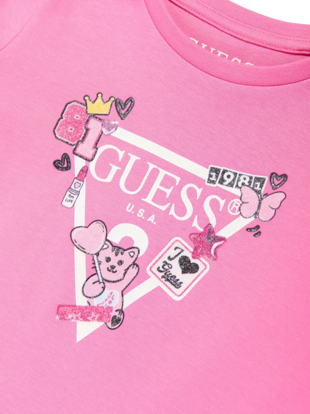 guess kids logo-print ruffled mini dress Roze