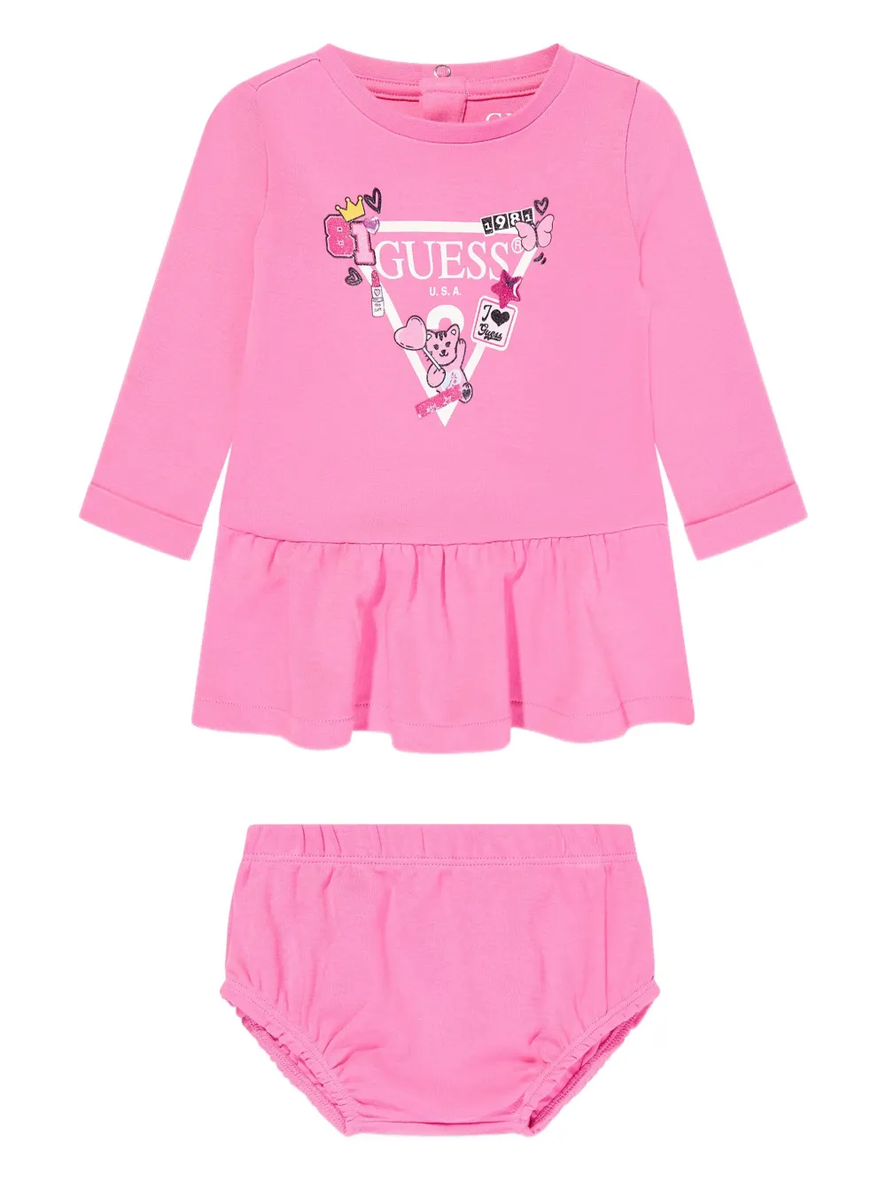 Guess kids logo-print dress Roze