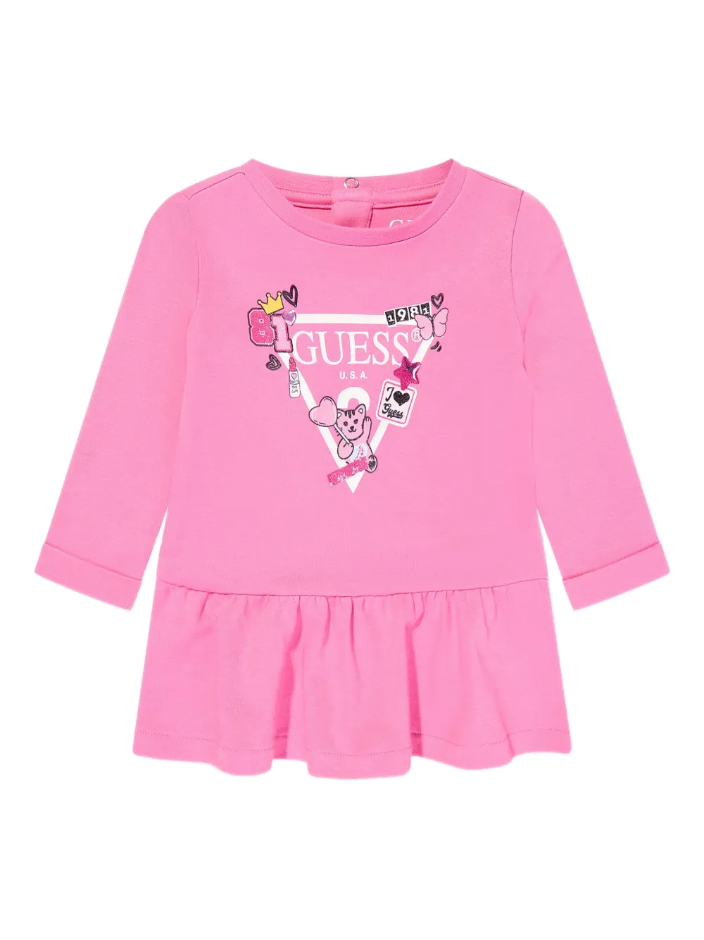 Guess kids logo-print dress - Roze