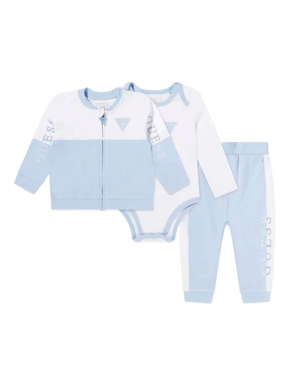 Guess kids ribbed panelled tracksuit (set of three) Blauw