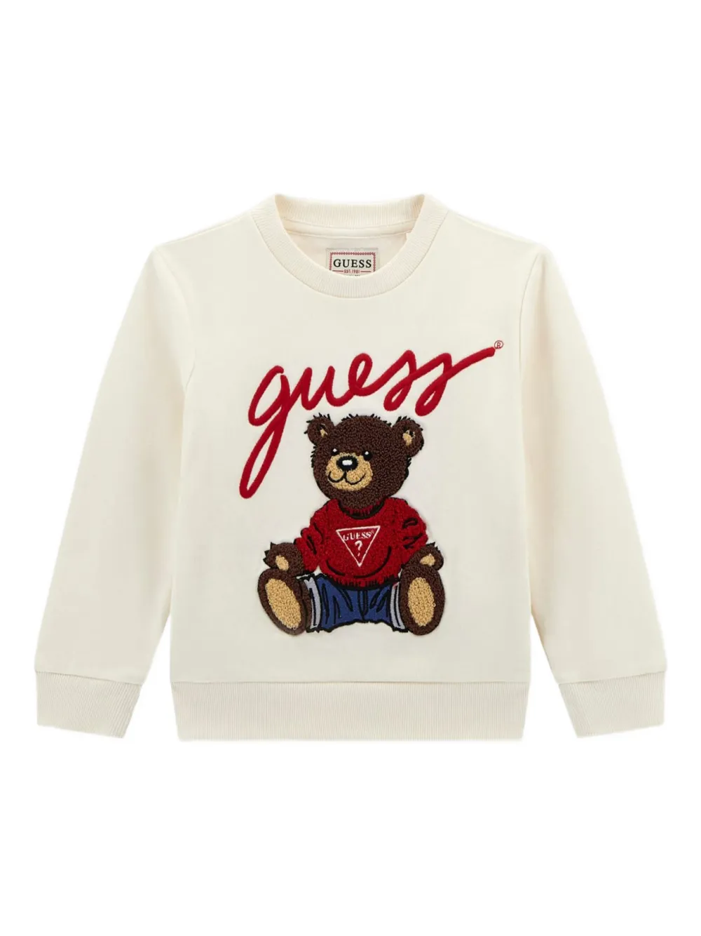 Guess kids Sweater met geborduurde teddybeer Wit