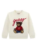 guess kids teddy-embroidered sweatshirt - White