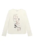 guess kids sequin-embellished logo top - White