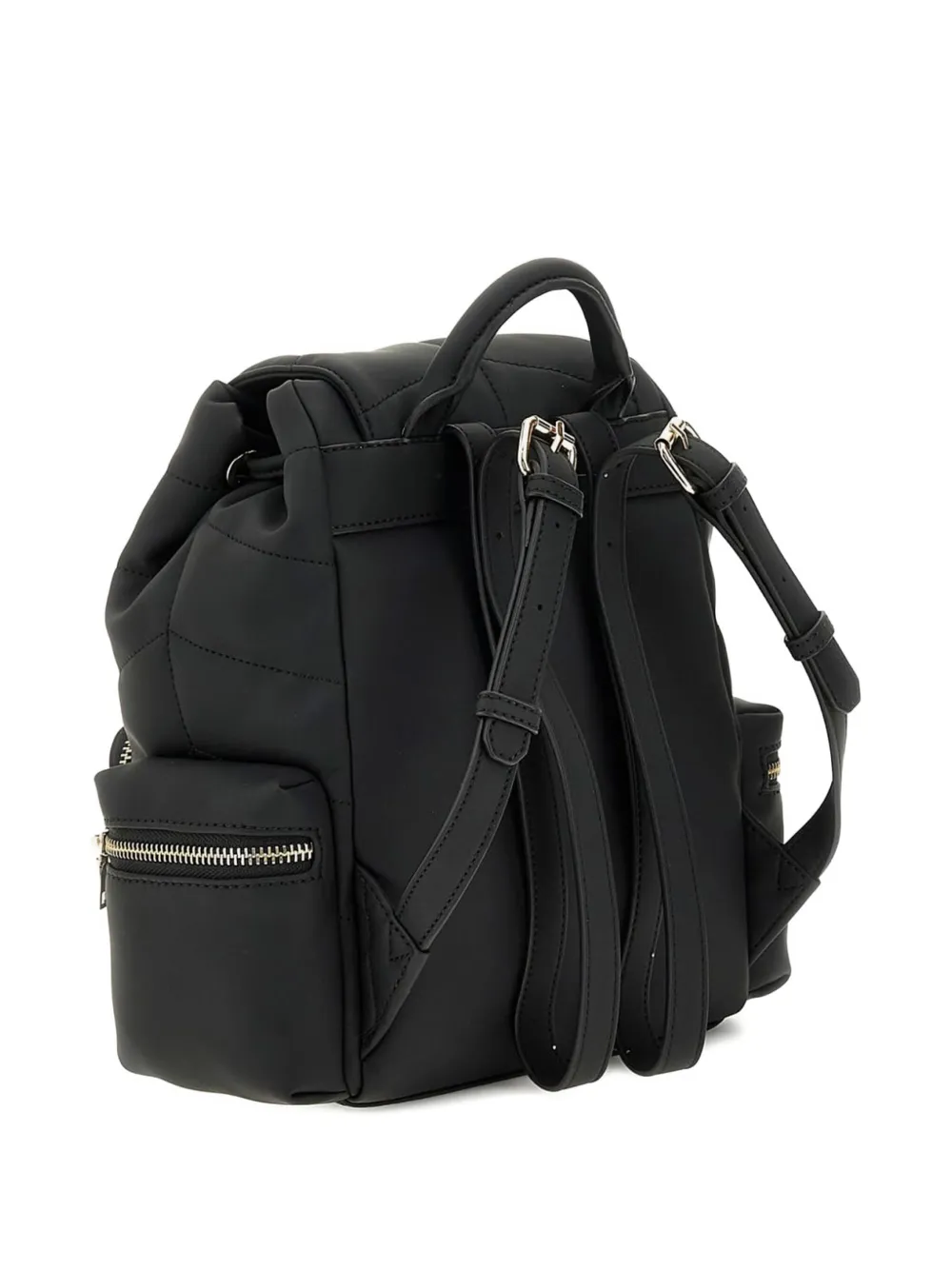 Guess kids quilted logo-plaque backpack - Zwart
