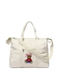 guess kids quilted teddy-patch changing bag - White
