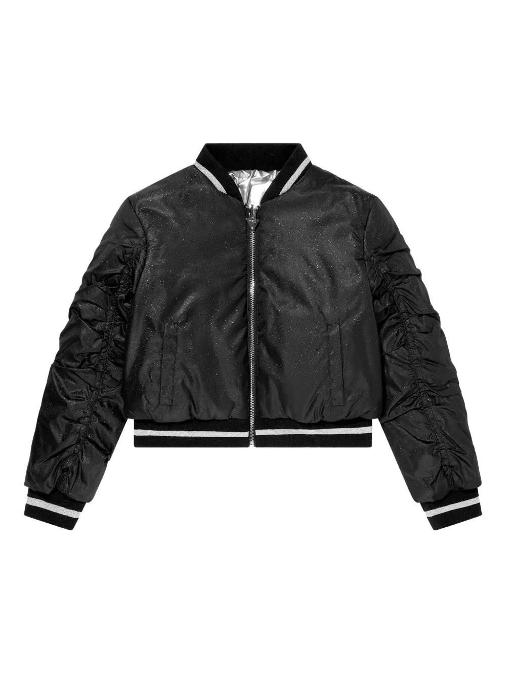 Guess kids reversible ribbed bomber jacket Zwart