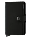 Secrid leather button mini wallet - Black