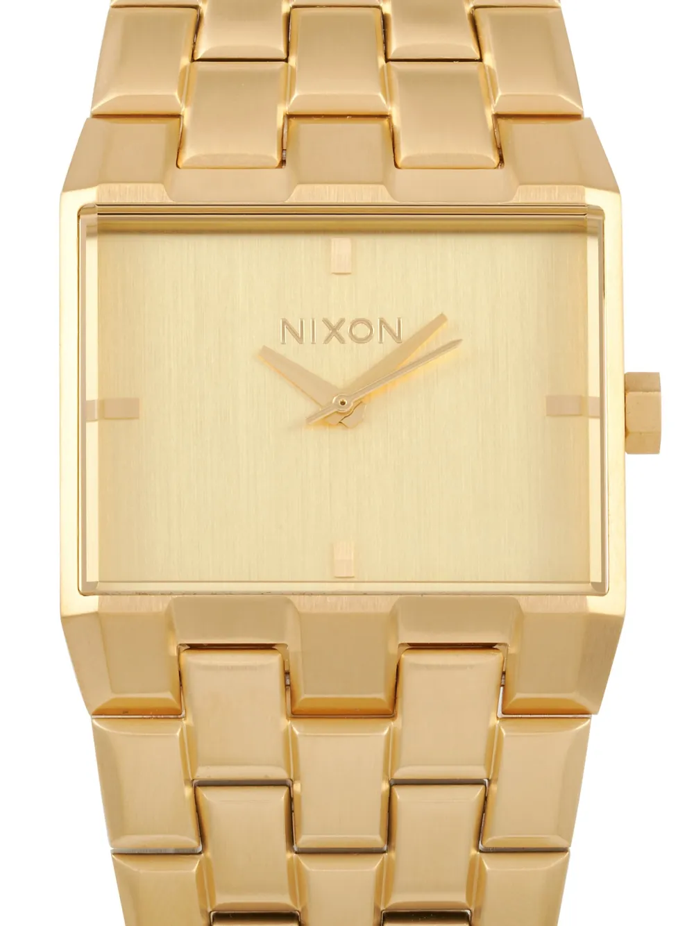 Pre-owned Nixon Ticket Ii 34mm In Gold