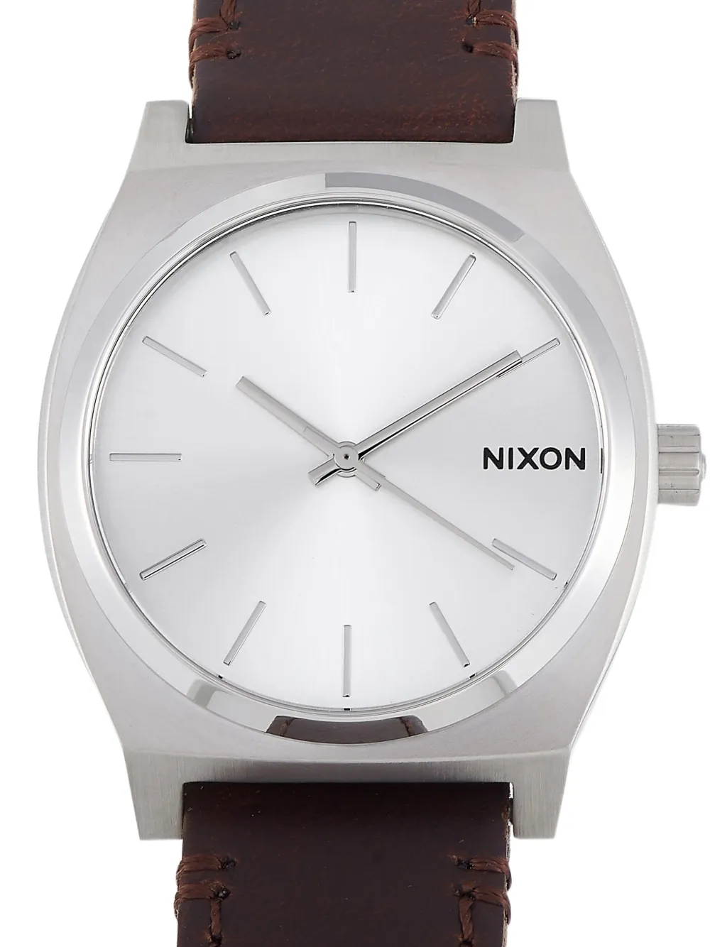 Pre-owned Nixon Time Teller 37mm In Silver