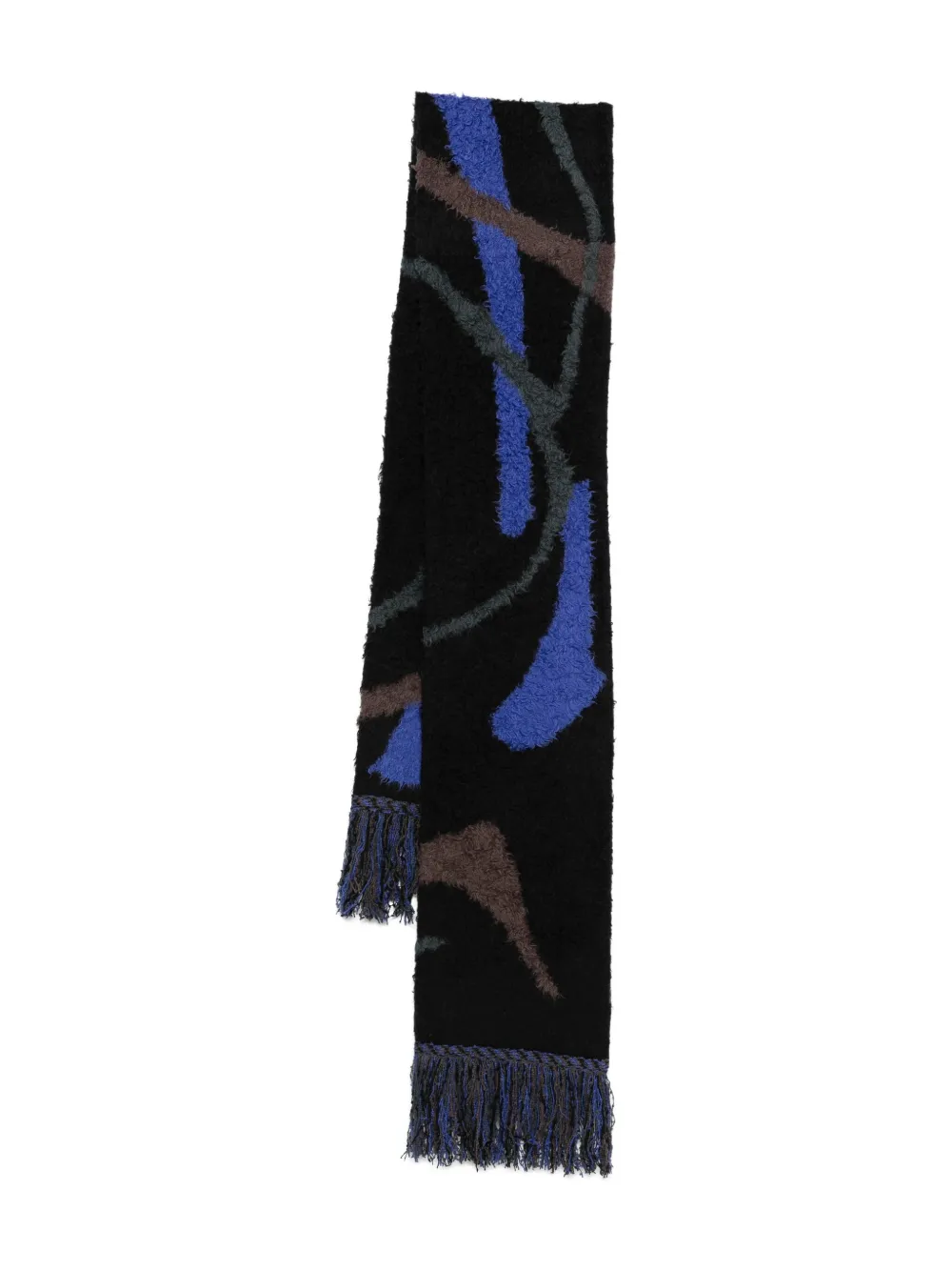 Khoki Patterned-jacquard Scarf In Blue