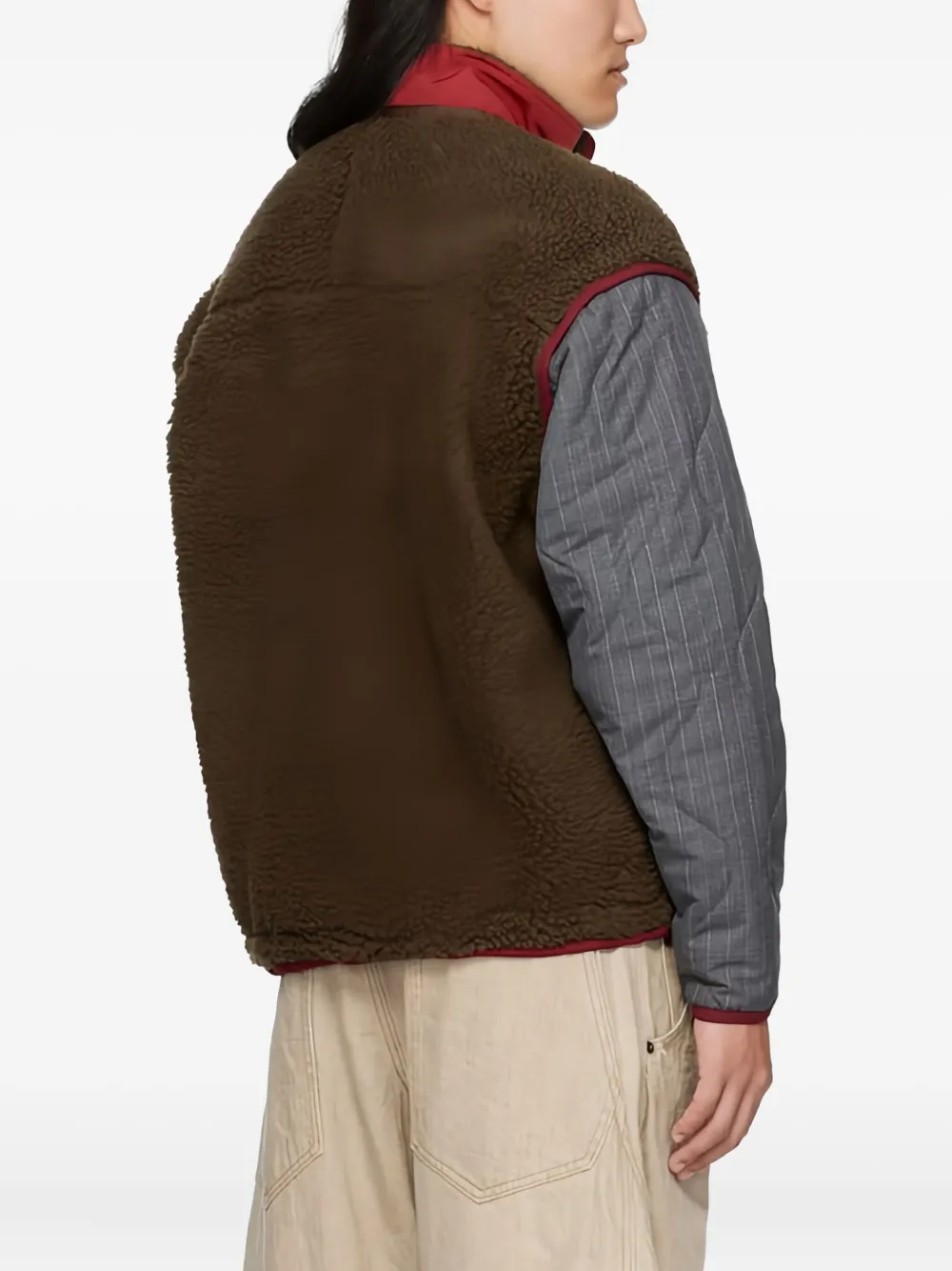  Khoki Panelled Zip-up Jacket - Brown 