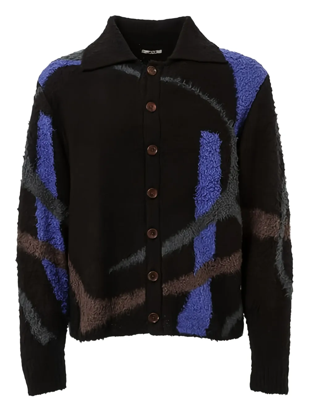 KHOKI buttoned patterned cardigan | Black | Image 1
