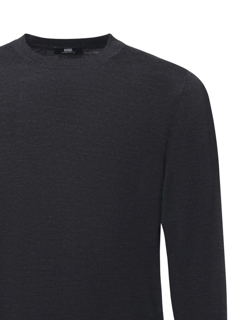 Alpha Studio Long-sleeve Merino Wool Sweater In Black