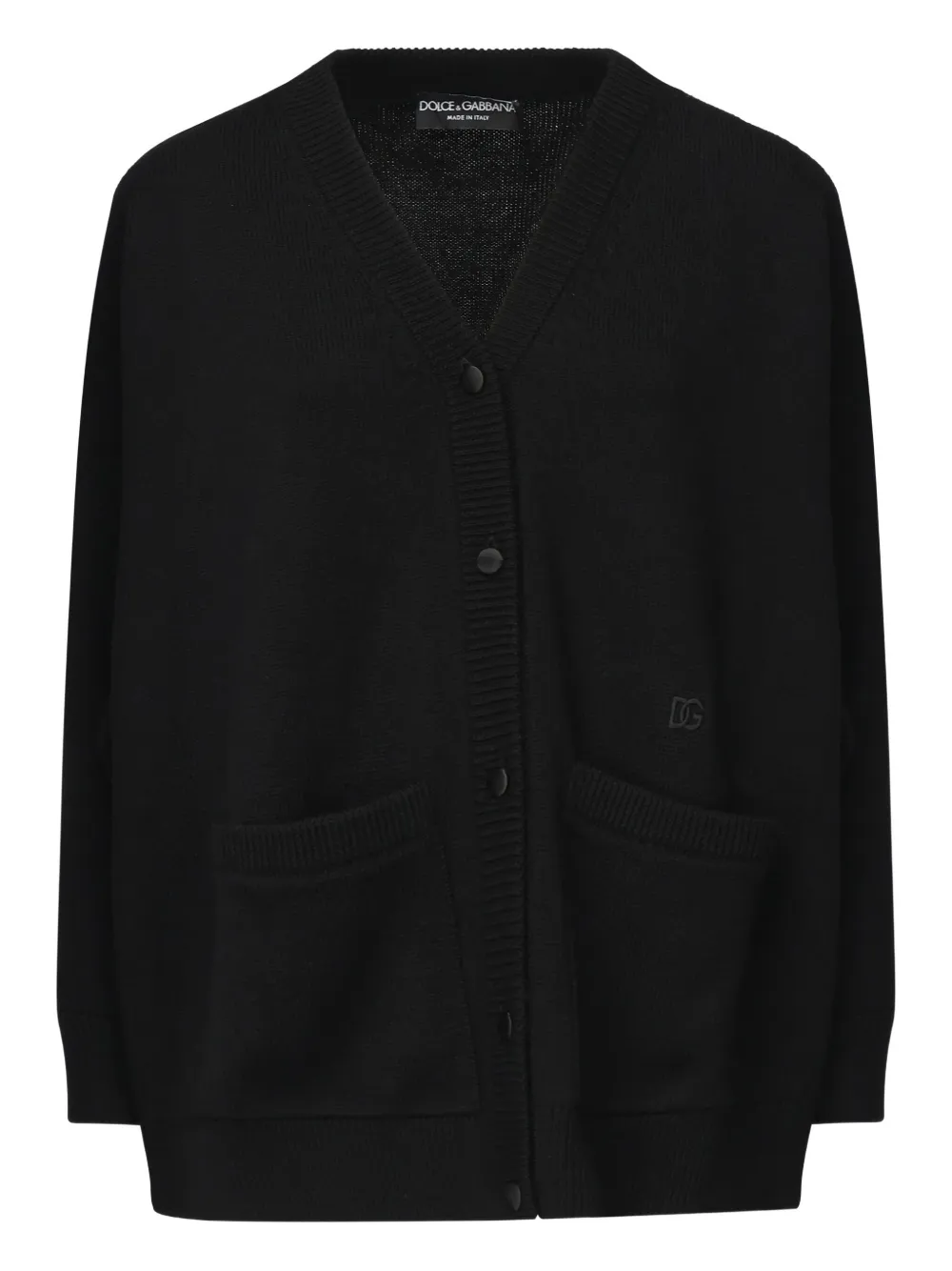 Dolce & Gabbana Buttoned Patch-pocket Cardigan In Black