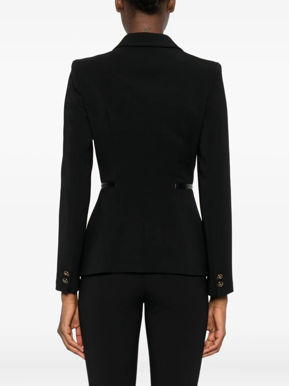 Elisabetta Franchi Blazer met dubbele rij knopen en rits Zwart