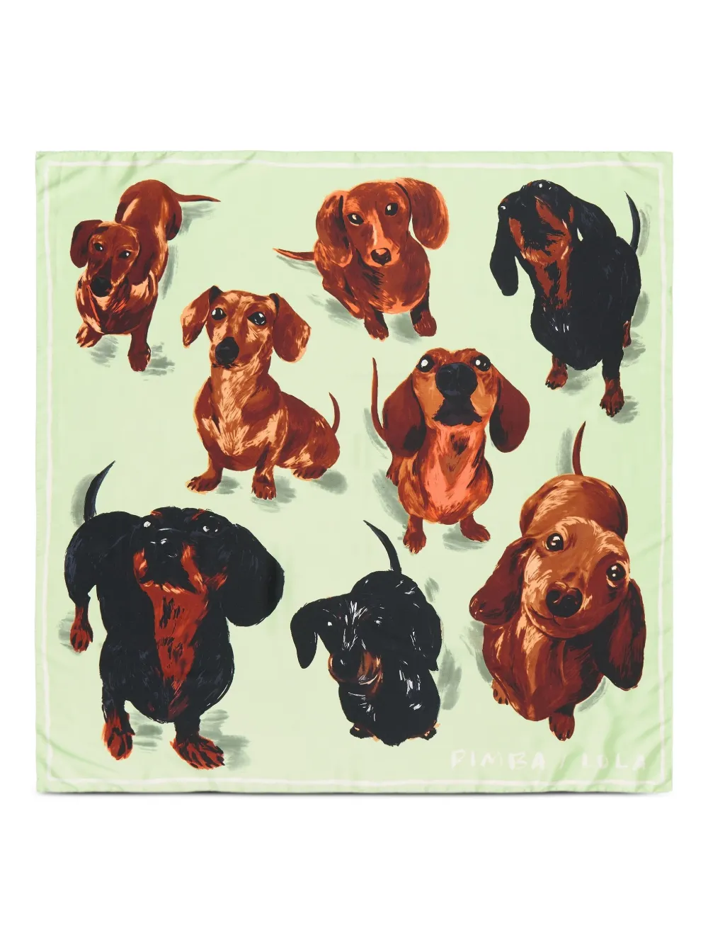 Bimba y Lola Sjaal met hondenprint - Groen