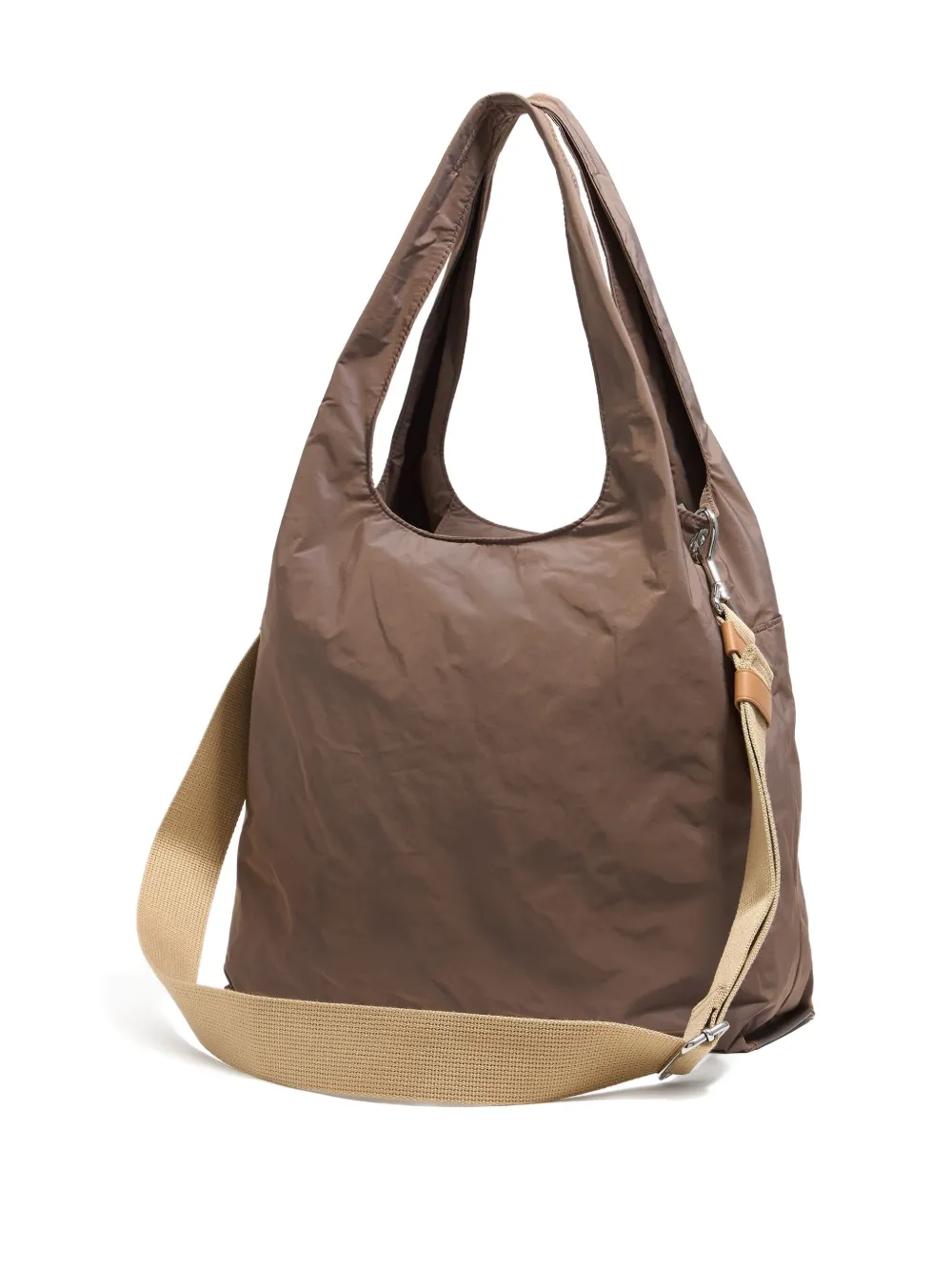 Bimba y Lola Grote nylon schoudertas - Bruin