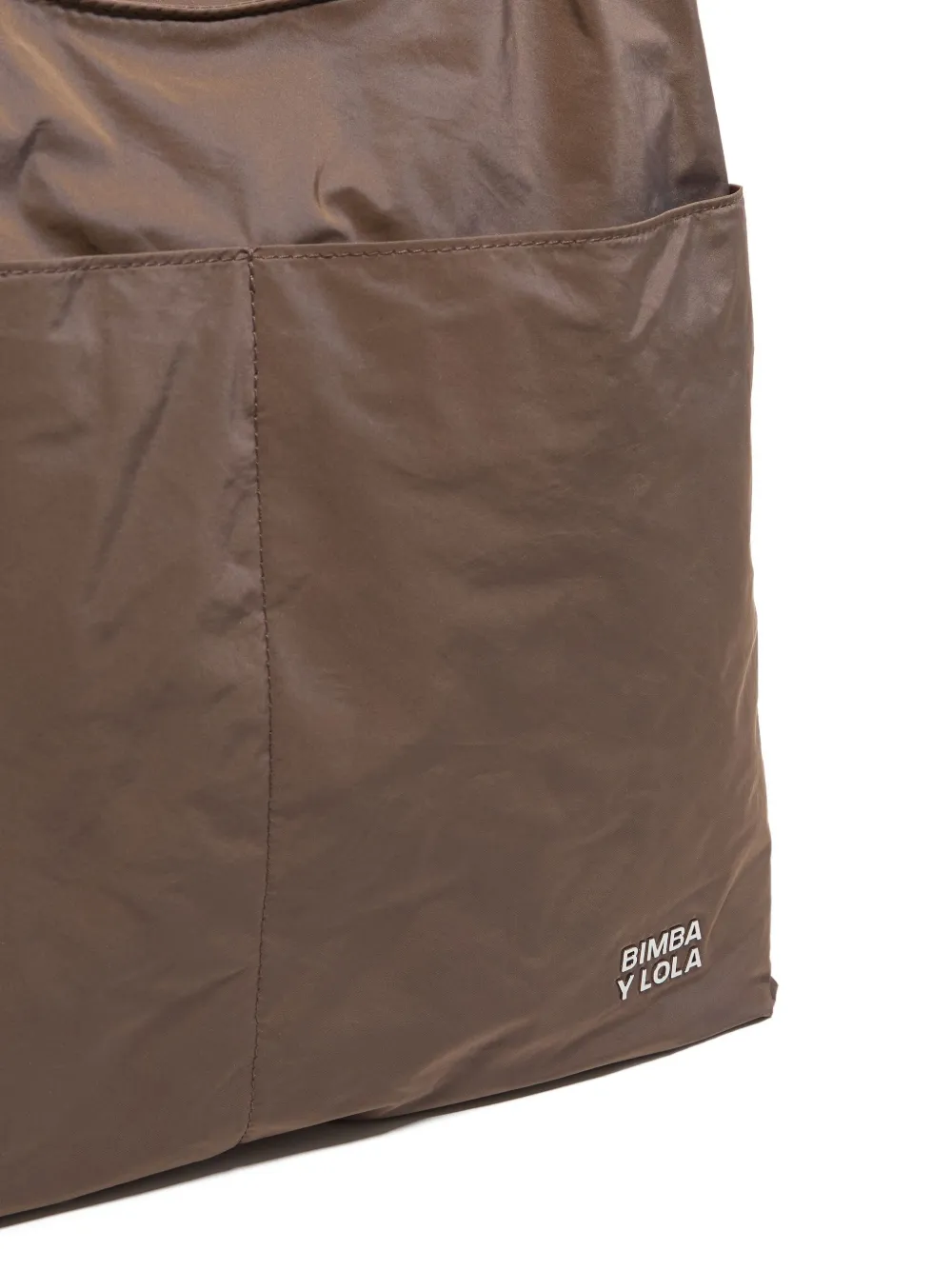 Bimba Y Lola Large Nylon Shoulder Bag In Brown