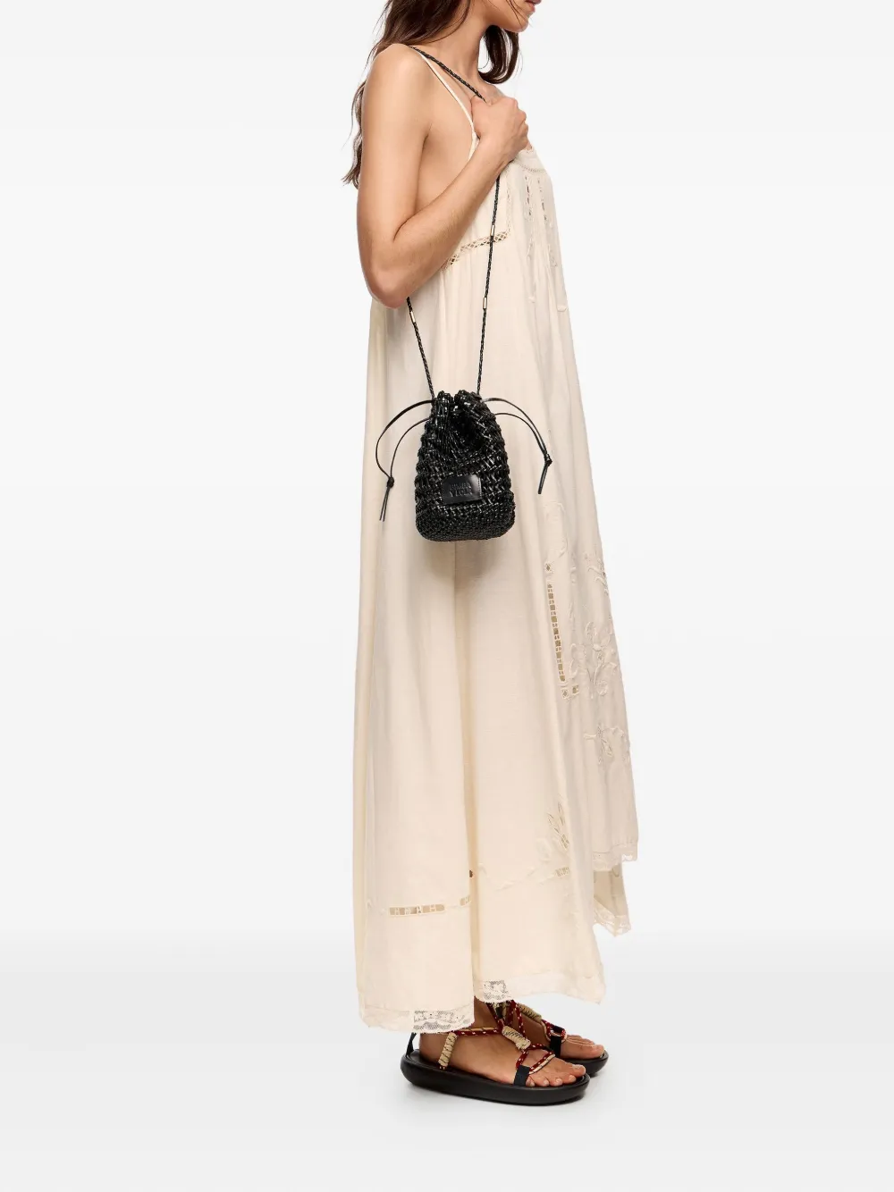 Bimba y Lola Geplooide leren bucket-tas - Zwart