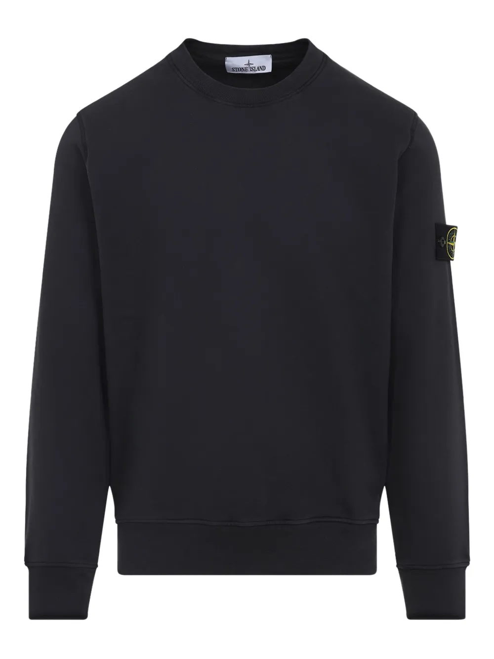 Stone Island crew-neck logo-patch sweatshirt Zwart