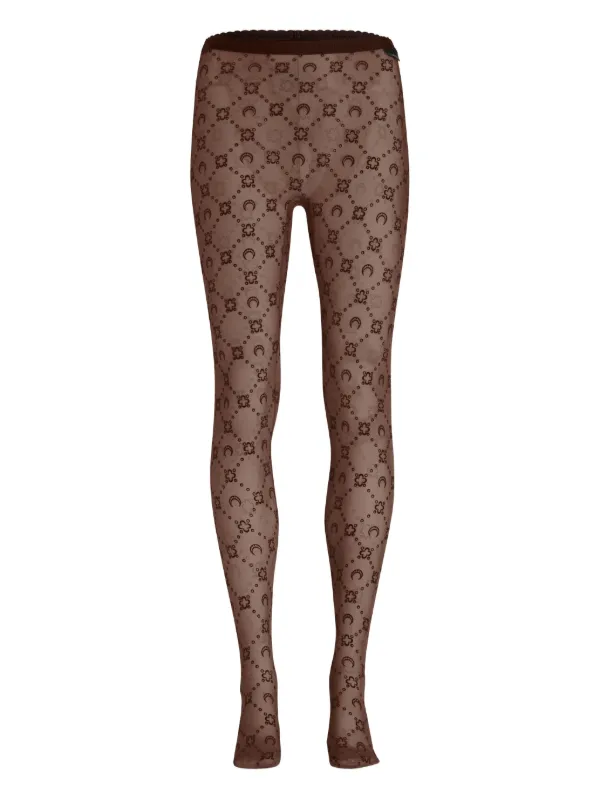 Marine Serre ムーンフローラル タイツ | ブラウン | FARFETCH JP