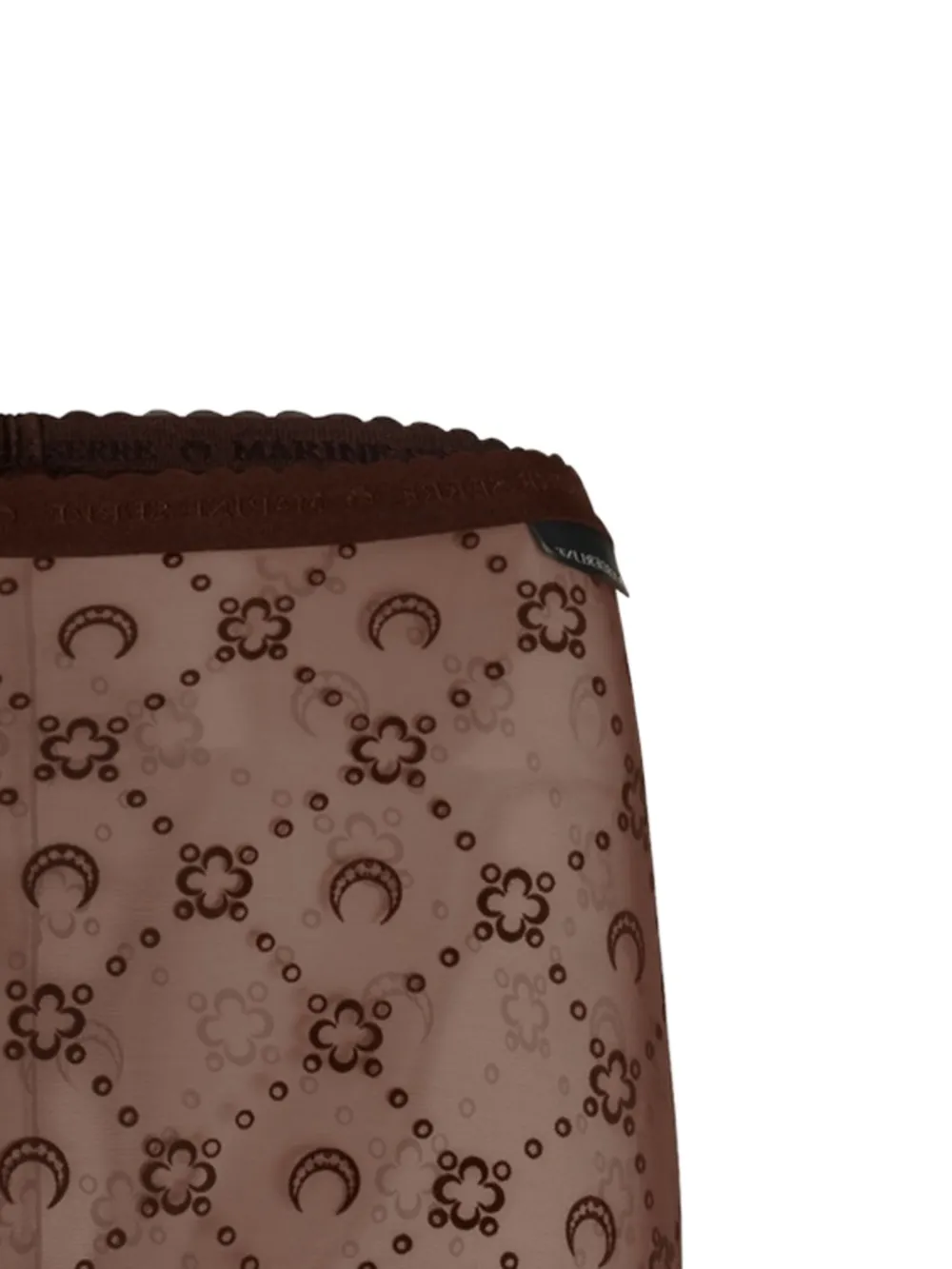Marine Serre moon-floral flocked mesh tights Bruin