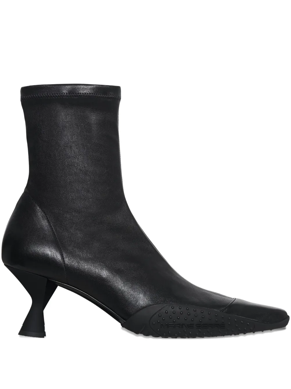 Marine Serre pointed-toe sculpted-heel boots Black
