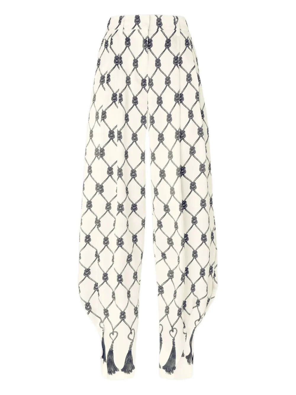 Genny knot-pattern trousers | White | Image 1