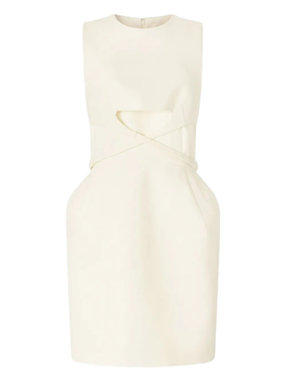 Genny Cut-out Cross-front Mini Dress In White
