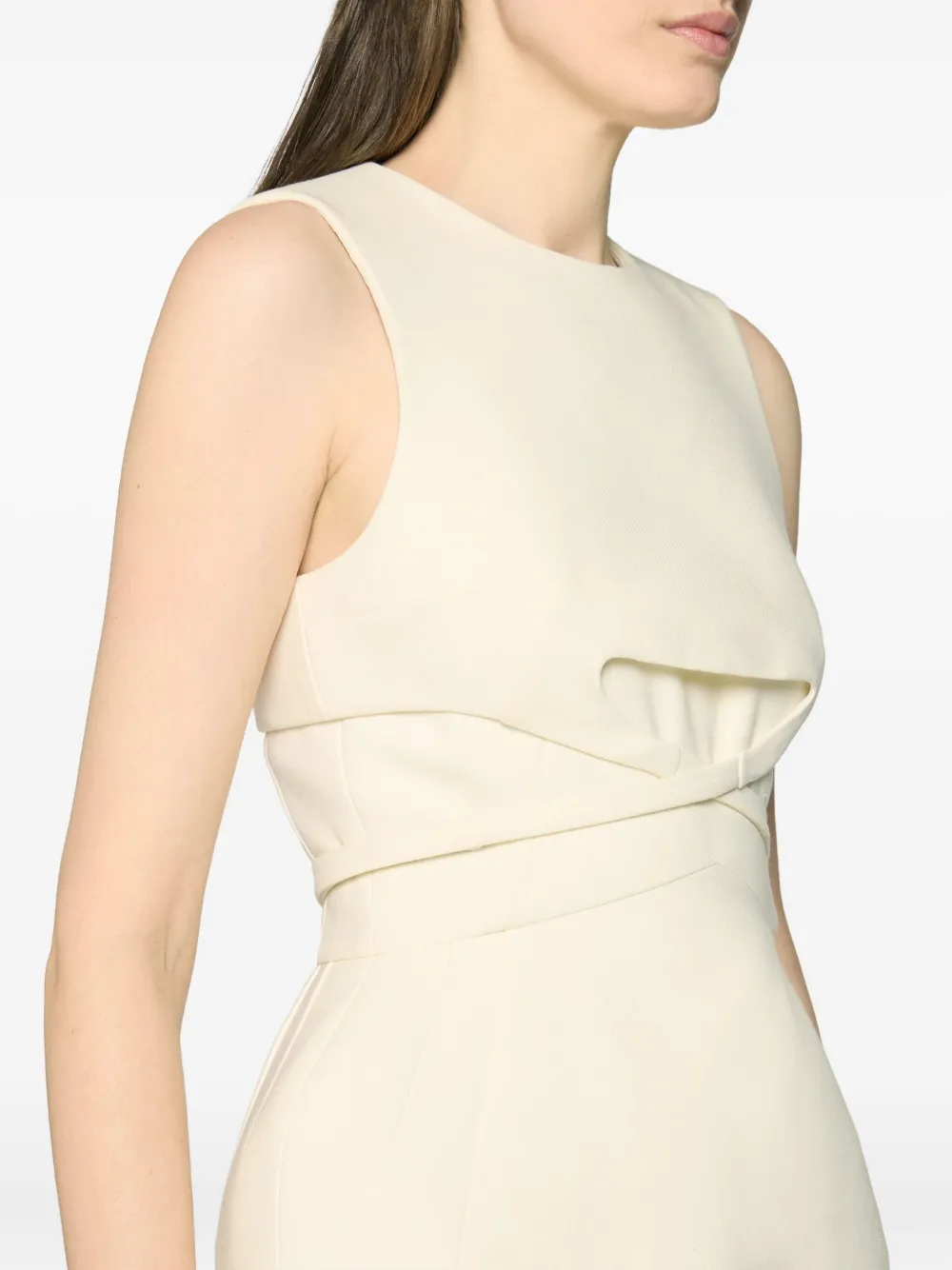 Genny Mini-jurk met gekruiste voorkant en uitgesneden details Wit