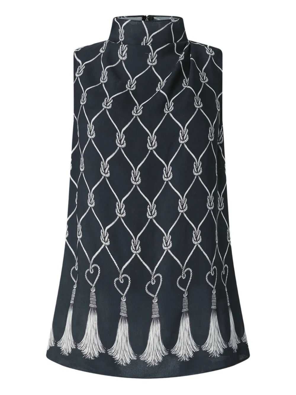 Genny high-neck tassel top | Blue | Image 1