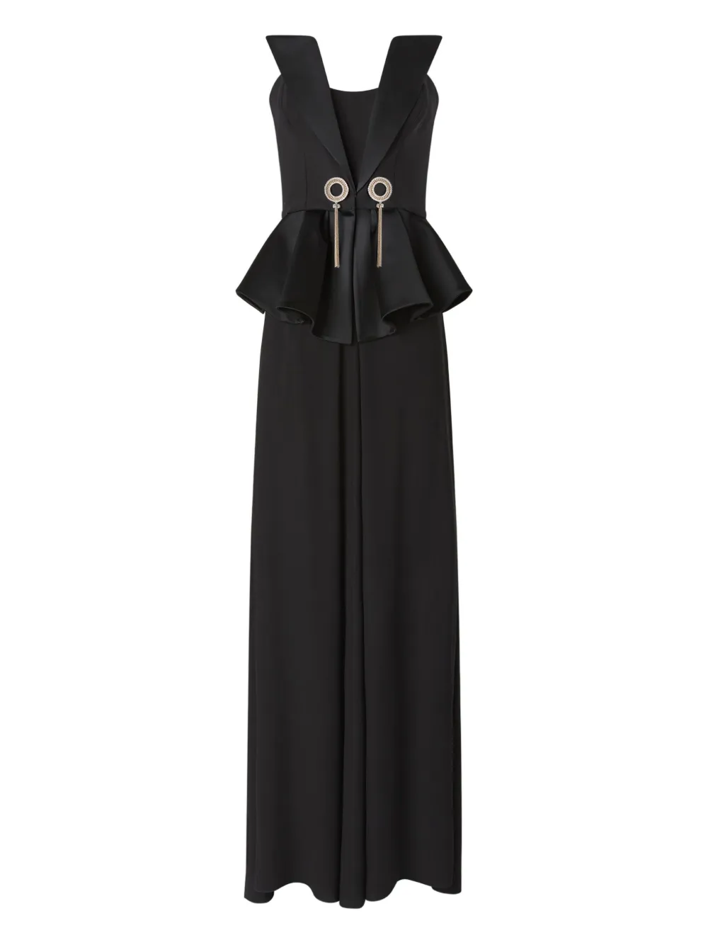 Genny peplum-waist embellished dress | Black | Image 1