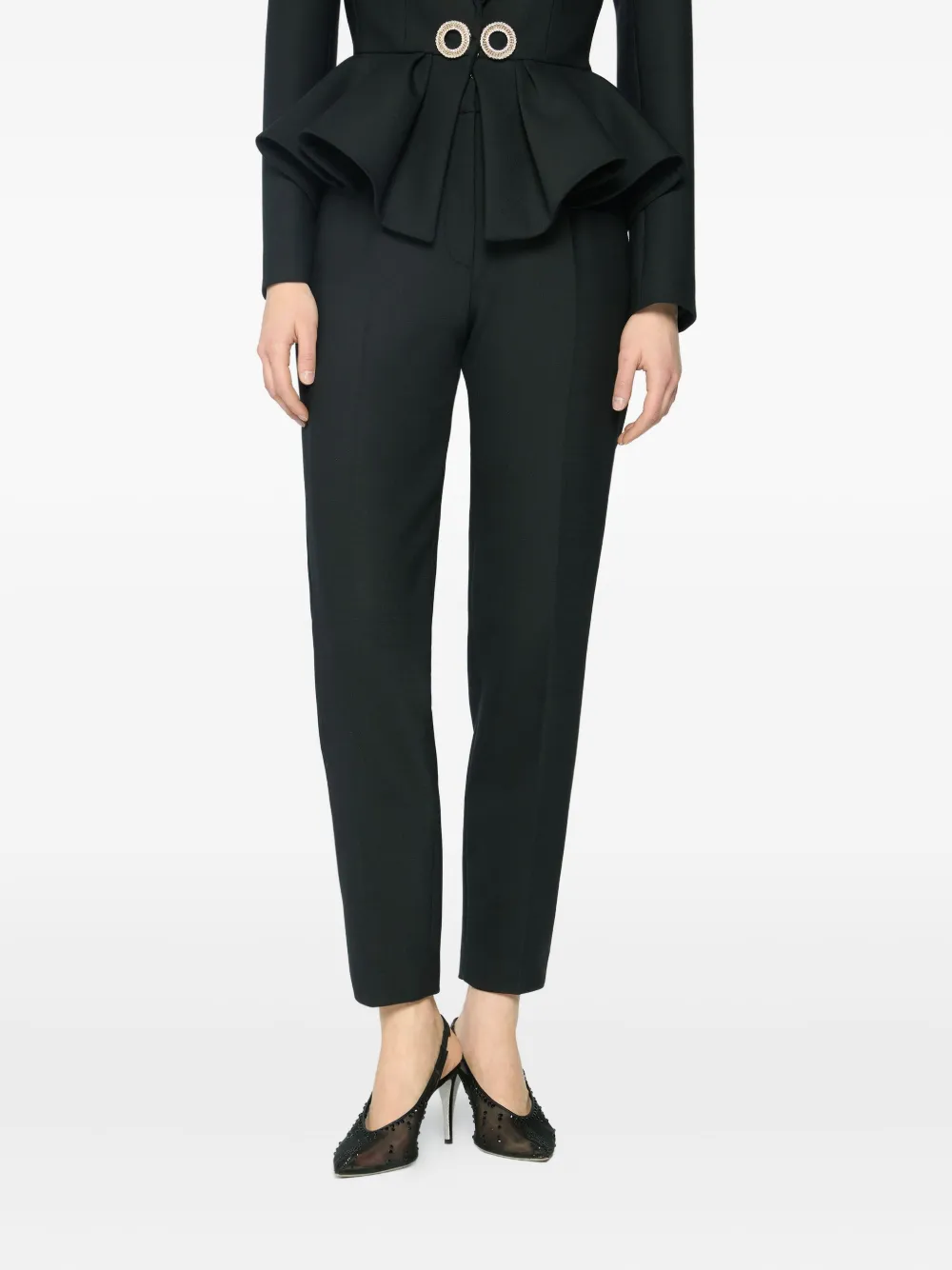 Genny Pleated-front Trousers In Black