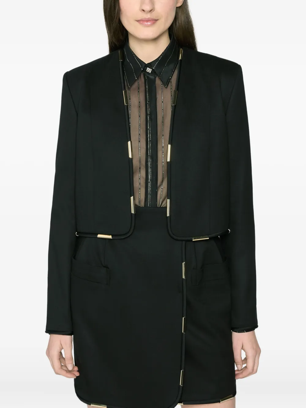 Genny Cropped Jacket In Black