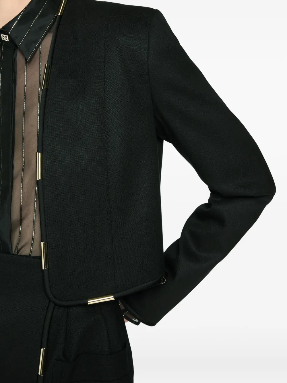 Genny Cropped Jacket In Black