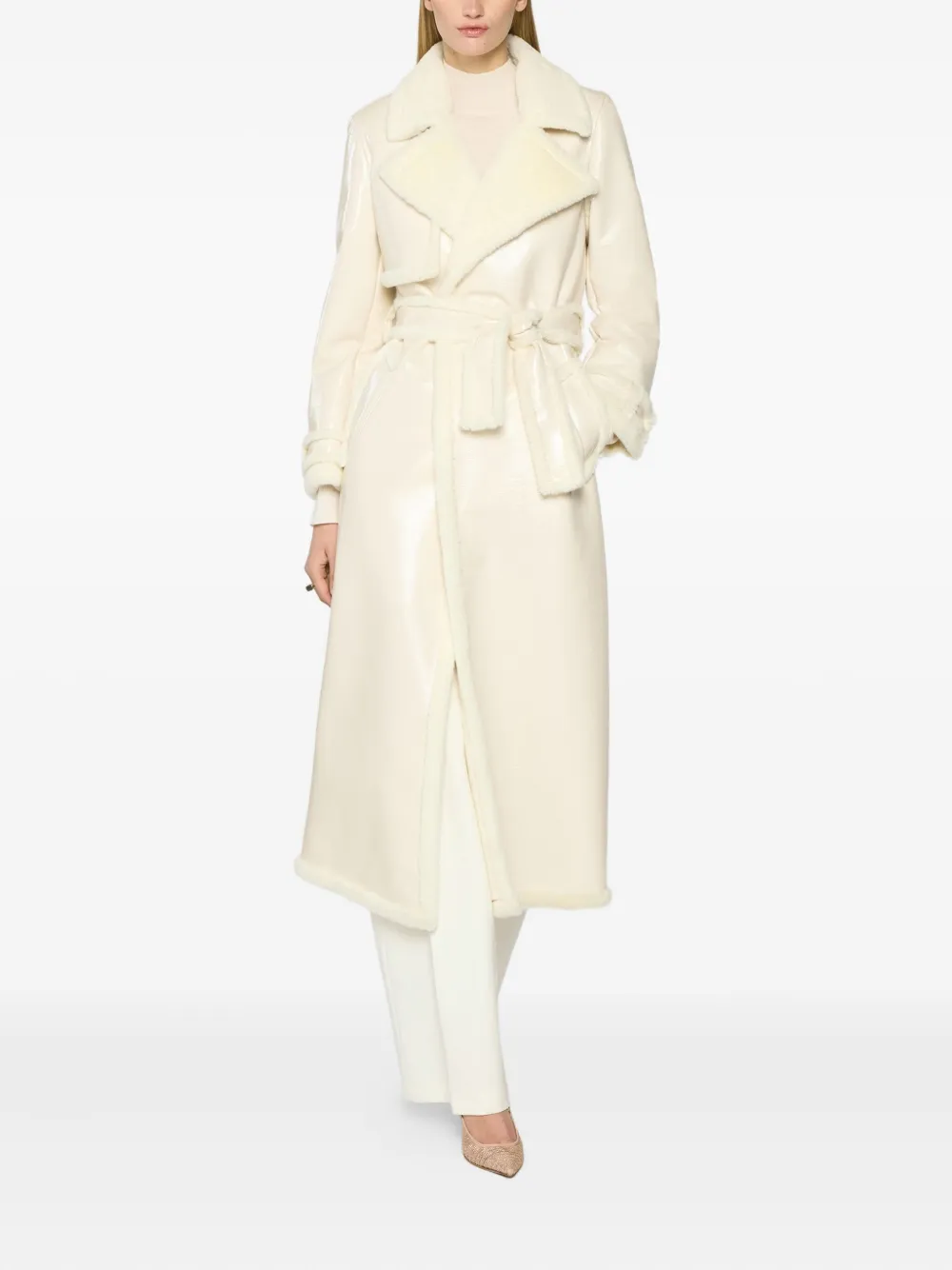 Genny belted faux-fur collar coat | Faux Fur & Shearling Coats | Image 2