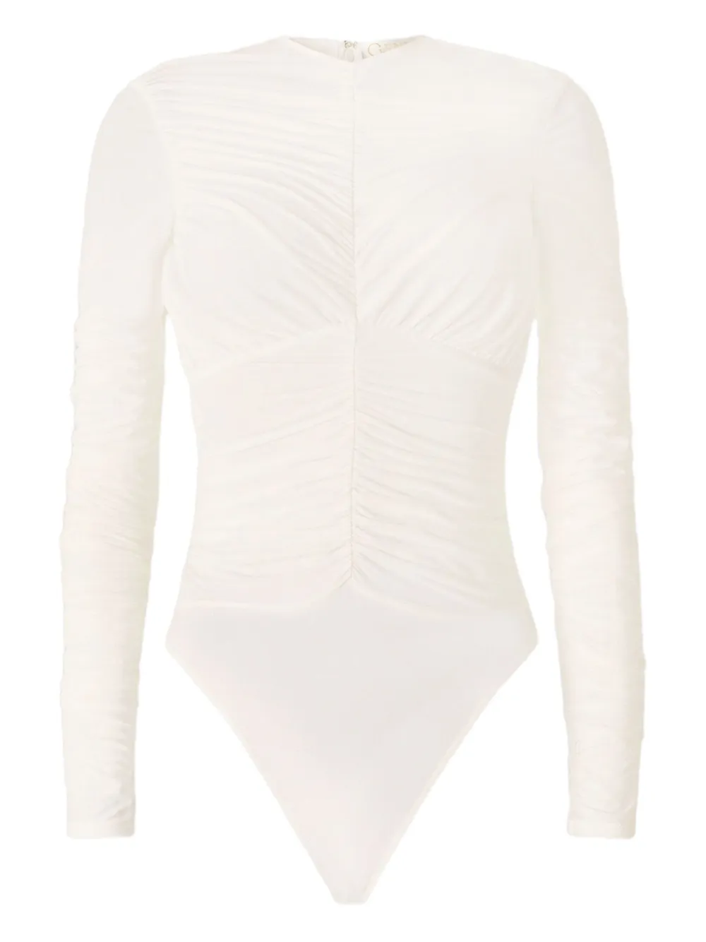 ruched long-sleeve bodysuit